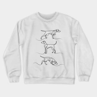 Continuous Line Weimaraners (Black and White) Crewneck Sweatshirt